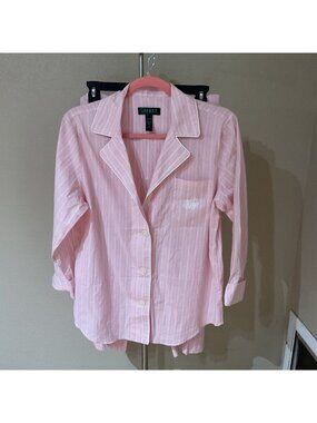 Ralph Lauren Pink Stripes Pijama Set Size M